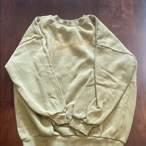 Nike Olive Green Sweater with Gold Logo